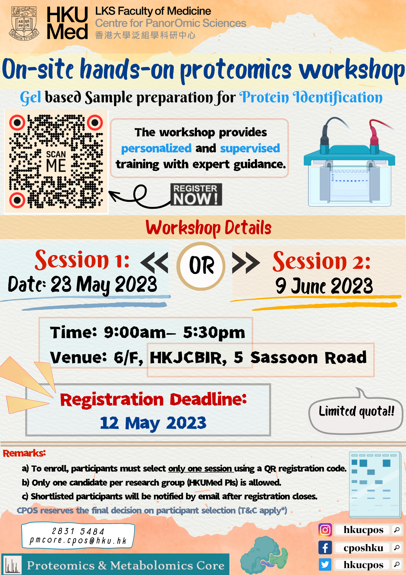 PROTEOMICS WORKSHOPS – Centre for PanorOmic Sciences (CPOS)